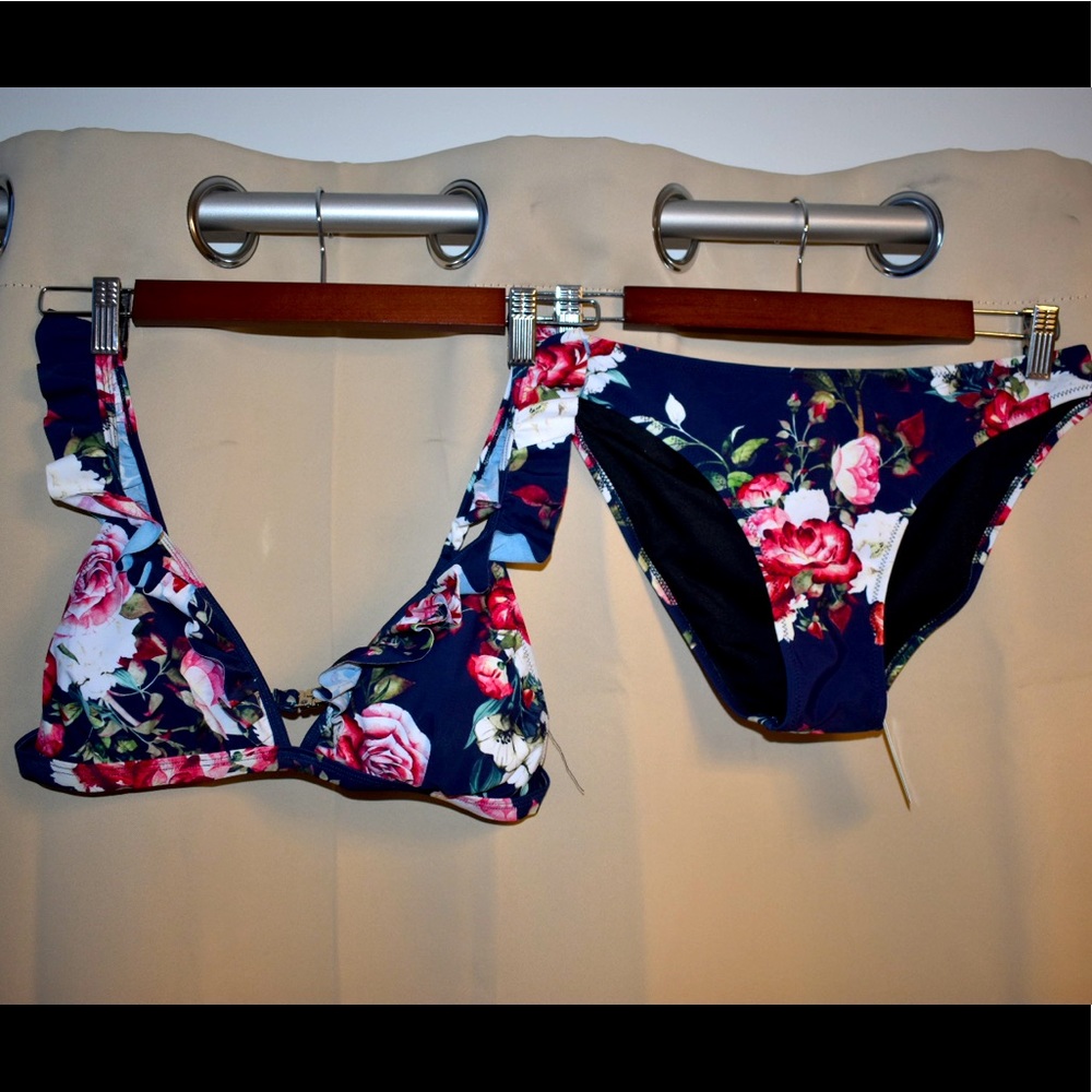 Blue floral bikini